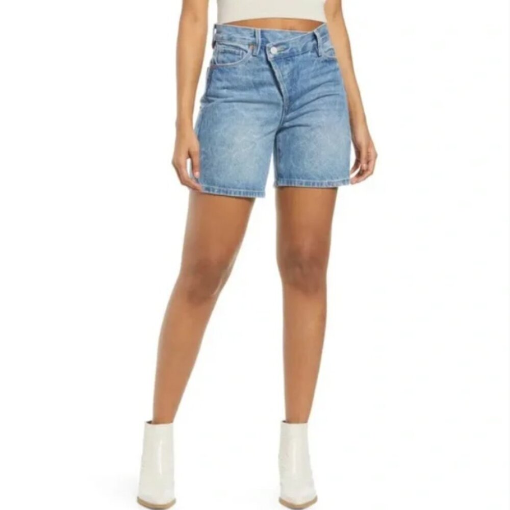 New Blank NYC High Rise Button Fly Crossover Denim Shorts‎ size 29